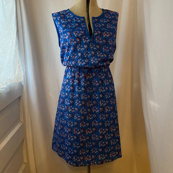 J. Crew Factory Dresses & Skirts - J. Crew dress in blue floral block-print design